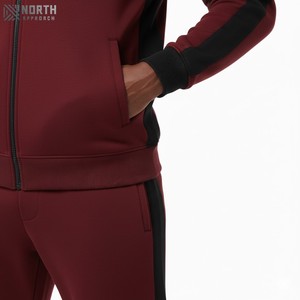Vente en gros à prix réduit de survêtements pour hommes grande taille imprimé bouffant ensemble sweat à capuche et pantalon élégant et respirant avec fermeture éclair - Product Image 3