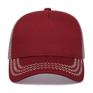 Casquettes de baseball de haute qualité 100% polyester respirantes, couleur unie, personnalisées avec broderie pour hommes - Product Image 4