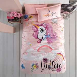 Classy Genç Pink Dreams Powder Juego de funda nórdica individual Diseño elegante de Ranforce - Product Image 3