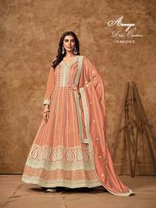 Vêtements de mariage soie Dola avec costume de broderie et fabricant et fournisseur en gros Dupatta de Surat au taux le plus bas - Product Image 5