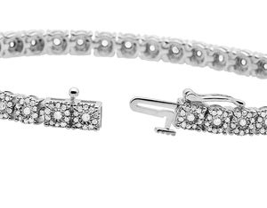 Pulsera de tenis de diamante cultivado en laboratorio de oro blanco moderno, joyería de diseño de corte redondo fino, Ideal para bodas o fiestas - Product Image 4