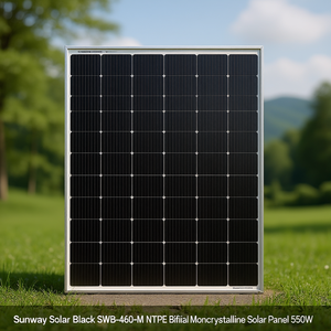 Panneau solaire monocristallin bifacial de type N Sunway Solar Black SWB-460-M 550W - Product Image 3
