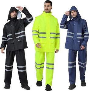 Rain Suit, High Visibility Reflective Safety <b>Jacket</b>,Rain Gear, <b>Waterproof</b> Rain <b>Jacket</b> with Pants - Product Image 5
