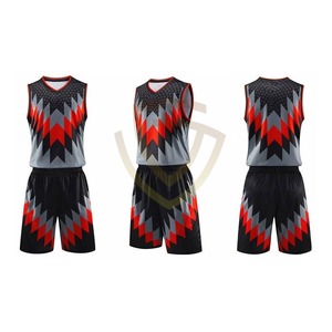 Uniforme de basket-ball pour hommes personnalisé de haute qualité, 100% polyester, respirant, séchage rapide, sans manches, design uni, ensembles de maillots de basket-ball - Product Image 1