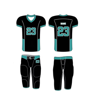 Ensemble d'uniformes de football américain unisexe Vêtements de sport en polyester à manches courtes et grande taille avec un maillot personnalisable - Product Image 3