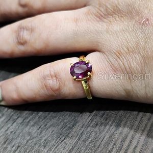 Anillo de Mujer con Piedra Preciosa de Alejandrita Natural, Piedra de Nacimiento de Junio, Regalo de Boda, Navidad, Anillo Apilable, Joyería, Anillo de Plata de Ley 925 - Product Image 1