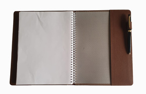 Couverture d'agenda en cuir véritable de qualité supérieure de taille A4 Couverture d'agenda personnalisable de couleur marron - Product Image 2