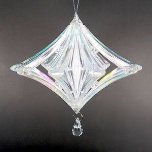 Navidad Año Nuevo Decoración Transparente Colorido con Irrid Plateado Acrílico 3D Geometría Diamante Ornamento - Product Image 4