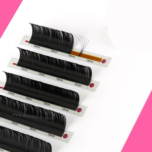 Etiqueta privada personalizada, negro mate, suave, fácil de ventilar, extensiones de pestañas a granel, suministros de extensión de pestañas con herramienta CC Curl OEM - Product Image 1