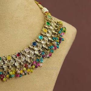 Ensemble de bijoux classiques pour femmes pour mariage, collier, boucles d'oreilles, bijoux de mariée tendance, taille adulte - Product Image 5