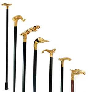 Bâton de marche standard en laiton avec embouts en bois - Product Image 6