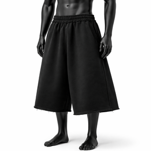 Pantalones Cortos Deportivos Holgados para Hombre, Corte Holgado, Largura hasta la Rodilla, Estilo Urbano, Casuales, de Algodón, Cintura Elástica, Venta al Por Mayor OEM - Product Image 3