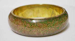 <b>Green</b> <b>Glitter</b> Bangle Resin Copper Jewelry Sparkle Design Bracelet <b>Glitter</b> Inlay Wristband Modern Fashion Bangle Wholesale - Product Image 6