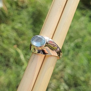 High Quality Original 925 Sterling Silver Dome Wide Band Aquamarine <b>Crystal</b> Gemstone <b>Ring</b> wholesale Jewelry Verified Suppliers - Product Image 5