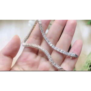 สร้อยข้อมือเทนนิสประดับมอยส์ซาไนต์แบบฝังเพชร ขนาด 3 มม. เงินแท้ 925 สำหรับผู้หญิง - Product Image 5