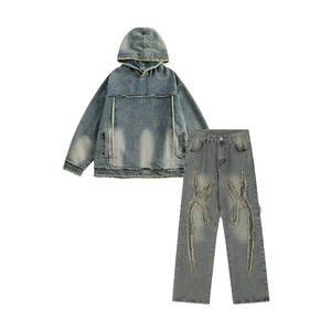 Sweat-shirt personnalisé pour hommes 100% coton vierge vieilli, lavage à l'acide, impression lourde, bases de conception, sweat-shirt en coton mélangé - Product Image 3