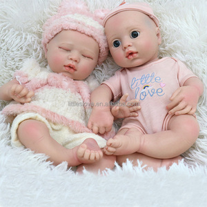 Poupées de bébé Reborn en Silicone, corps entier, jumeaux, garçon et fille, 13 pouces, véritable poupée de bébé, doux au toucher - Product Image 3