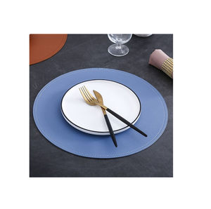 Style de luxe en cuir salle à manger tapis de table décoratifs en cuir pu ensembles de napperons et fait à la main brillant poli - Product Image 5