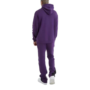 ชุดเซ็ต 2 ชิ้นสำหรับผู้ชาย ฤดูหนาว กางเกงขายาวทรงตรงแบบเรียบง่าย เสื้อฮู้ดซิป  แบบยูนิเซ็กซ์  รับสกรีนโลโก้  ผ้าฟลีซ สตรีทแวร์  ชุดวอร์มแบบ OEM - Product Image 2