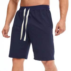 Pantalones cortos atléticos de algodón para hombre, pantalones cortos para correr en el gimnasio de entrenamiento de 7 pulgadas, Jogger de cintura elástica con cordón ligero - Product Image 5