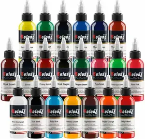 Solong Tinta de Tatuagem Profissional 21 Cores Disponível 1oz/Garrafa (30 ml/Garrafa)