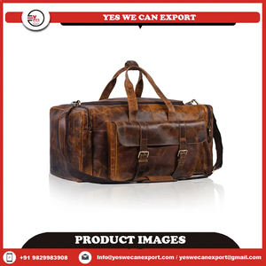 Bolso de viaje de lona de cuero de búfalo de grano completo con estilo hecho a mano cuero genuino de moda para uso personal precio al por mayor venta - Product Image 2