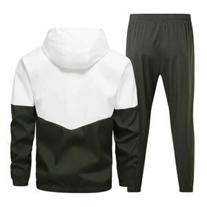 Ensemble de sport décontracté pour homme, printemps-automne, 2 pièces, nouvelle mode, veste et pantalon, hip-hop, course à pied, 100% coton, vêtements de sport - Product Image 3