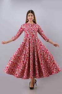 Robe bohème faite à la main pour femmes en coton bio imprimé floral Style décontracté à la mode pour l'été parfait cadeau de la Saint-Valentin naturel - Product Image 2