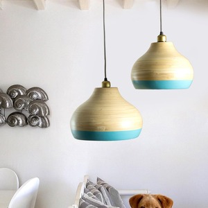 Bellissimo <span class=keywords><strong>lampadario</strong></span> <span class=keywords><strong>blu</strong></span> realizzato a mano in bambù a sospensione paralume con lampada a sospensione facile da adattarsi al soffitto - Product Image 6