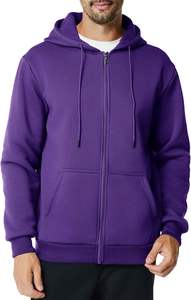 Sudadera con Capucha Unisex con Cierre, Tejido de Mezcla de Spandex/Algodón, Ajuste Cómodo, Uso Diario Informal, Secado Rápido, Invierno, Directo de Fábrica - Product Image 3