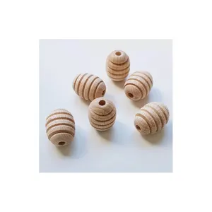 Top Listed Supplier Selling Garland and DIY Crafting Use 21mm Natural Eco Wooden Beehive Beads from India