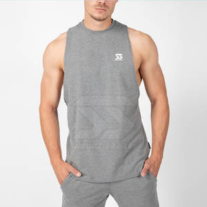 Camiseta sin mangas de entrenamiento para hombre de talla grande hecha a medida, ropa de gimnasio tejida transpirable, camiseta sin mangas informal de talla grande para hombre - Product Image 1