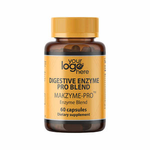 Capsule de soutien enzymatique digestif végétalien biologique One Solution LLC 60 capsules Durée de conservation de 24 mois Fabriqué aux États-Unis Marque privée Contrat - Product Image 1