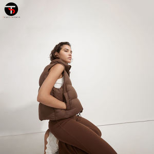 OEM logotipo personalizado ropa de moda de invierno de algodón gran oferta ropa exterior cremallera transpirable sin mangas mujeres Chaleco de burbujas - Product Image 3