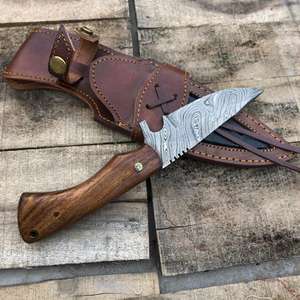 Couteau de chasse en acier Damas de qualité supérieure, fait main, personnalisé, best-seller, manche en bois, couteaux à désosser, 4 pouces - Product Image 6