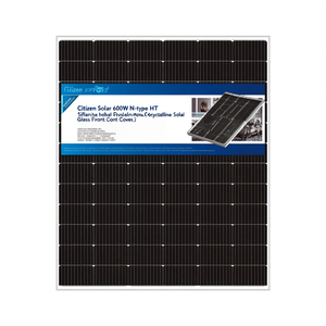 Panneau solaire monocristallin bifacial Citizen Solar 600W N-Type HJT avec couvercle avant en verre - Product Image 2