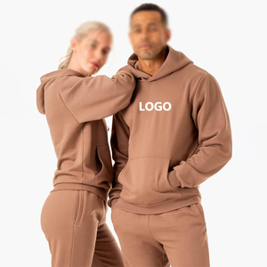 Unisex Oversized Solid Cotton Fleece Sweatsuit | Hoodie & Jogger <b>Pants</b> | Windproof Breathable | OEM/ODM Available - Product Image 5