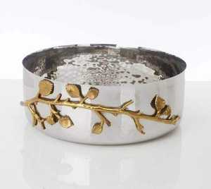 Bol de service en céramique jetable de qualité supérieure, finition dorée personnalisée, design moderne, empilable pour salades, desserts, cuisine japonaise - Product Image 1