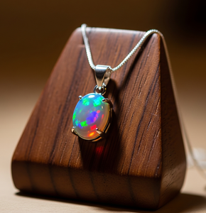 Colgante de estilo bohemio de Plata de Ley 925, piedras de cristal curativas de ópalo etíope de calidad Natural, ajuste de bisel de 18K, forma de gota - Product Image 2