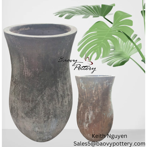 Macetas esmaltadas Cerámica rústica del océano Maceta de cerámica para jardín al aire libre Vietnam Buenas Macetas - Product Image 1