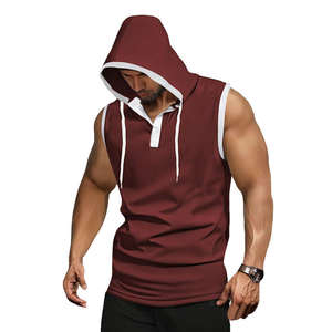 Camiseta deportiva sin mangas con capucha para hombre, camiseta de entrenamiento para gimnasio, camiseta transpirable de secado rápido para Fitness Atlético - Product Image 3
