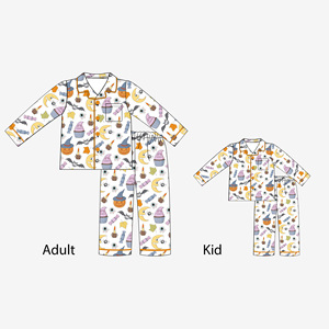 Pijamas infantiles con temática de Halloween Weiwei, conjunto de 2 piezas de tela de bambú cómoda y suave para niños - Product Image 1