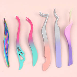 Pince à épiler pour cils en acier inoxydable de qualité professionnelle avec design de préhension inférieure haute précision, durable et antistatique - Product Image 2