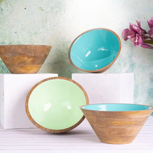 Bols imprimés en bois de couleur de qualité supérieure pour bol à salade de fruits-par HF CRAFTS - Product Image 1