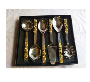 New Arrival Stainless Steel Salad Server Spoon <b>Set</b> <b>Flatware</b> <b>Set</b> Restaurant Handmade Shiny Mirror Polished - Product Image 2