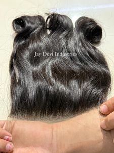 100% EXTENSIONS DE CHEVEUX NATURELS CRUS DE MEILLEURE QUALITÉ À PARTIR D'UN SEUL DONNEUR CHEVEUX LONGUES LISSES ET ALIGNÉS SUR LES CUTICULES QUALITÉ SUPÉRIEURE - Product Image 3