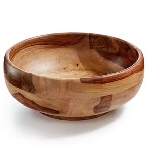 Cuenco de masa de madera natural, cuenco ecológico para servir, decoración del hogar de Crescent Crafts - Product Image 1