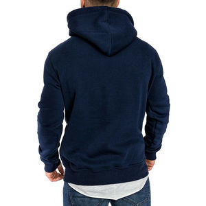 Sweat à capuche en molleton 100% coton brodé pour homme, chaud pour l'hiver, manches longues, uni, décontracté, streetwear - Product Image 5