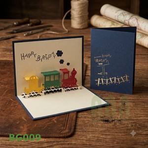ANN HANDICRAFT BG009 Carte de vœux pop-up 3D personnalisée imprimée 4 couleurs, découpée, vernissage mat, souvenir en papier Vietnam - Product Image 4