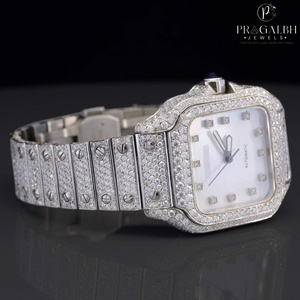 Totalmente blanco Iced Out VVS Moissanite Diamond Watch para hombres Lujo Hip Hop Bling Bust Down Elegante Flashy Reloj automático - Product Image 2